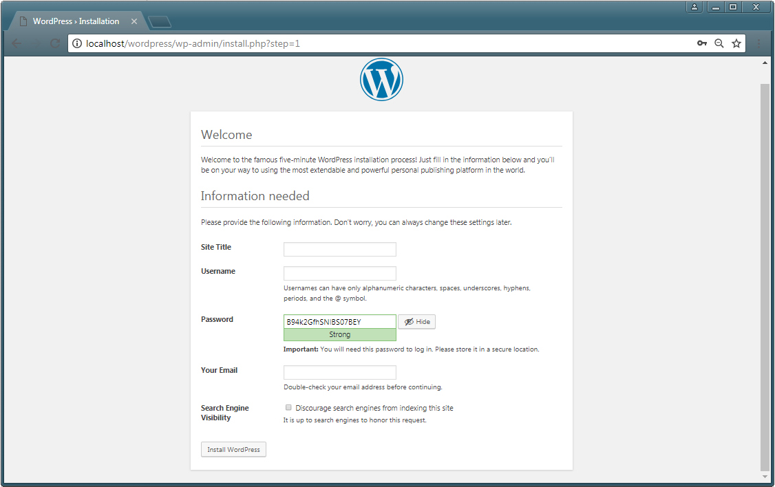 install WordPress 2
